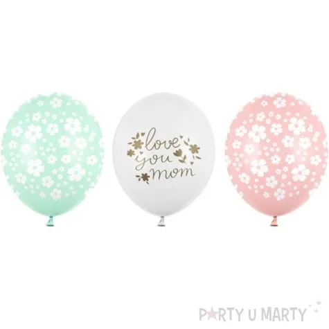 balony love you mom pastel mix partydeco 12 50 szt