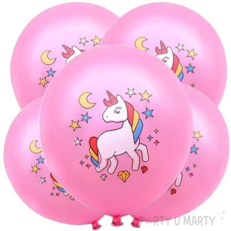 balony magiczny jednorozec rozowy dekoracjepolska 12 5 szt