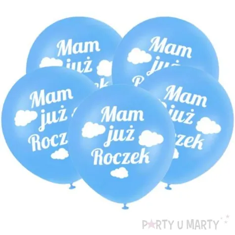 balony mam juz roczek niebieskie dekoracjepolska 12 5 szt