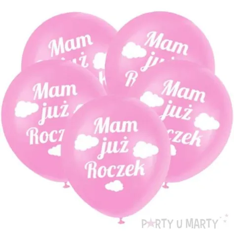 balony mam juz roczek rozowe dekoracjepolska 12 5 szt