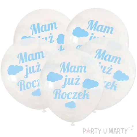 balony mam juz roczek transparentne dekoracjepolska 12 5 szt