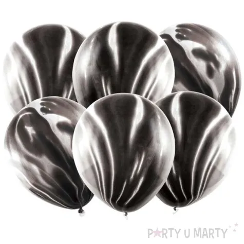 balony marmur czarny partydeco 12 6 szt
