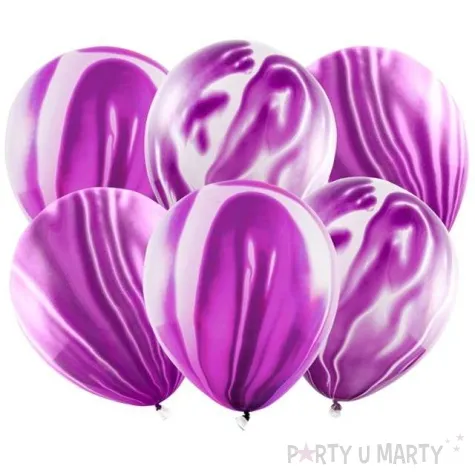 balony marmur fioletowy partydeco 12 6 szt