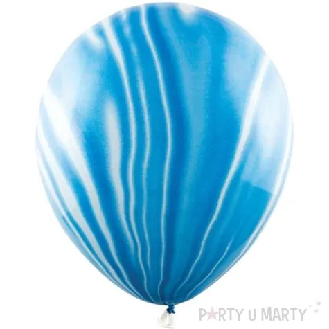 balony marmur niebieski partydeco 12 6 szt