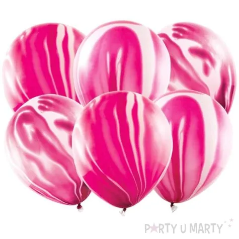 balony marmur rozowy partydeco 12 6 szt