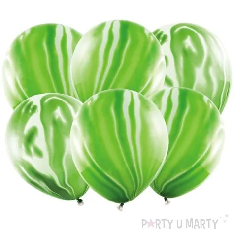 balony marmur zielony partydeco 12 6 szt