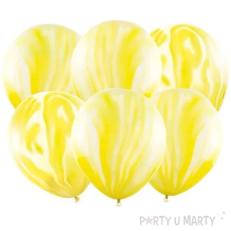 balony marmur zolty partydeco 12 6 szt