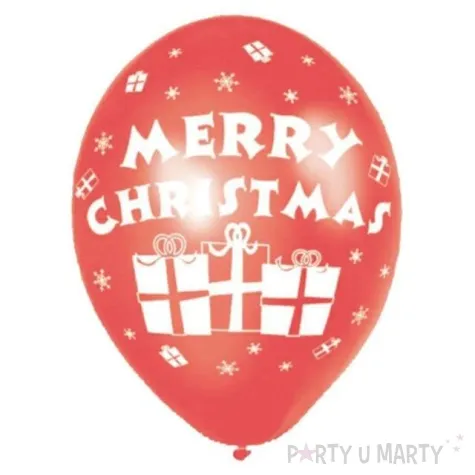 balony merry christmas czerwone amscan 11 6 szt