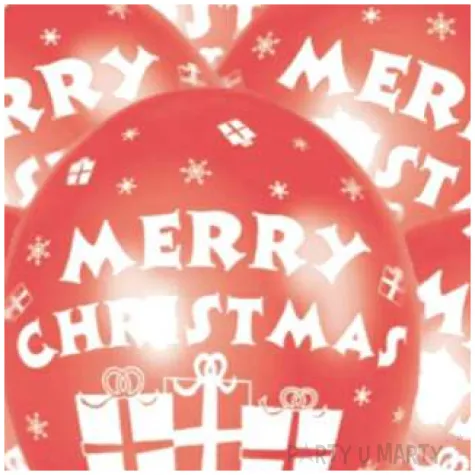 balony merry christmas czerwone amscan 11 6 szt