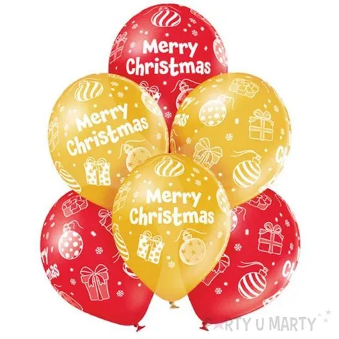 balony merry christmass metalik mix belbal 12 6 szt