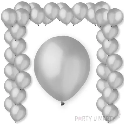 balony metalic silver srebrny metaliczny decomex 11 100 szt