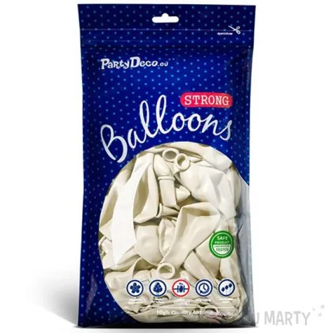 balony metallic biale 10 strong 20 szt