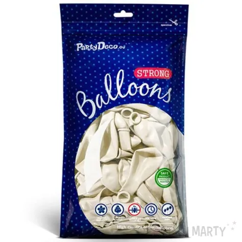 balony metallic biale 12 strong 20 szt
