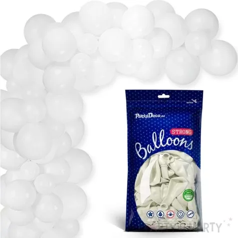 balony metallic biale 5 strong 100 szt