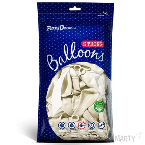 balony metallic biale 9 strong 100 szt