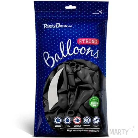 balony metallic czarne 10 strong 20 szt