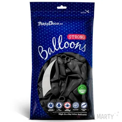 balony metallic czarne 12 strong 50 szt