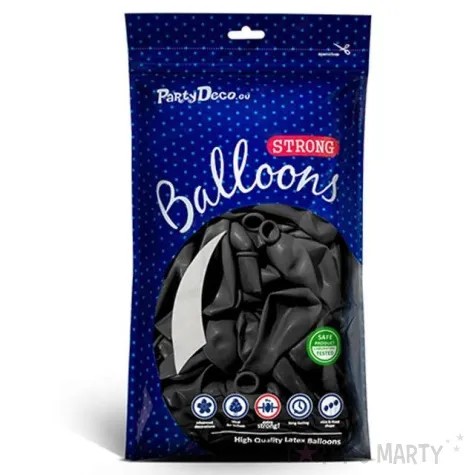balony metallic czarne 5 strong 100 szt
