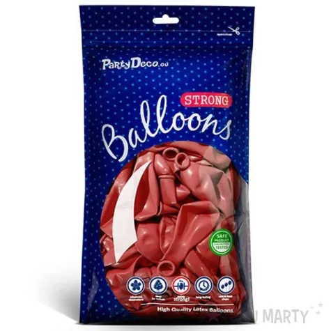 balony metallic czerwone 10 strong 50 szt