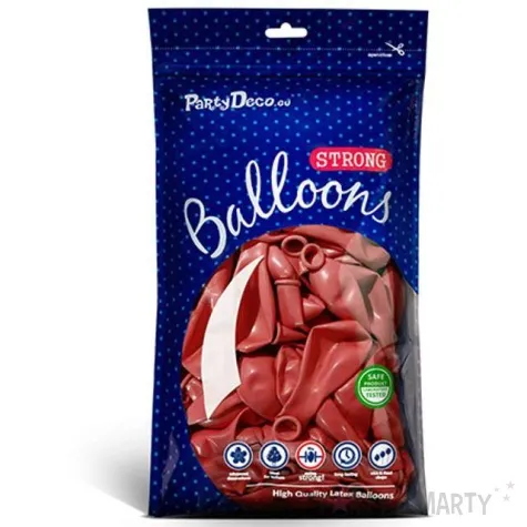 balony metallic czerwone 5 strong 100 szt