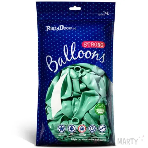 balony metallic mietowe 12 strong 20 szt