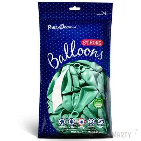 balony metallic mietowe 5 strong 100 szt