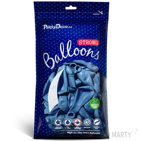 balony metallic niebieskie 12 strong 50 szt