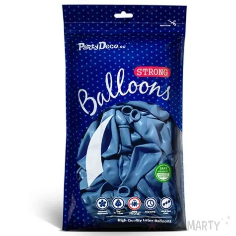 balony metallic niebieskie 9 strong 50 szt