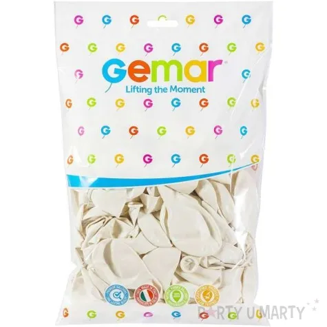 balony metallic perlowo biale gemar 12 100 szt