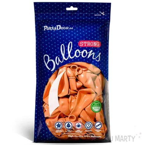 balony metallic pomaranczowe 10 strong 100 szt