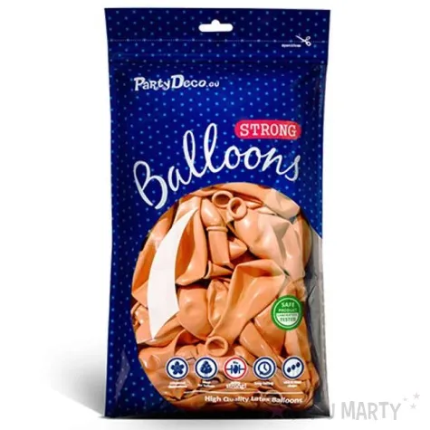 balony metallic pomaranczowe jasne 5 strong 100 szt