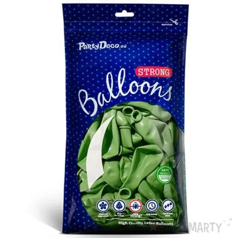 balony metallic zielone jabluszko 9 strong 20 szt
