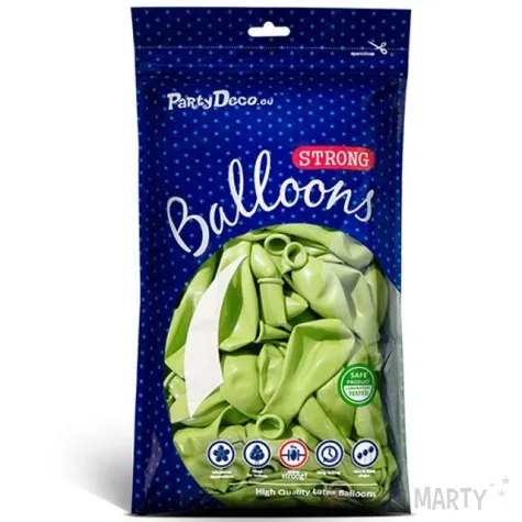 balony metallic zielone limonkowe 10 strong 10 szt