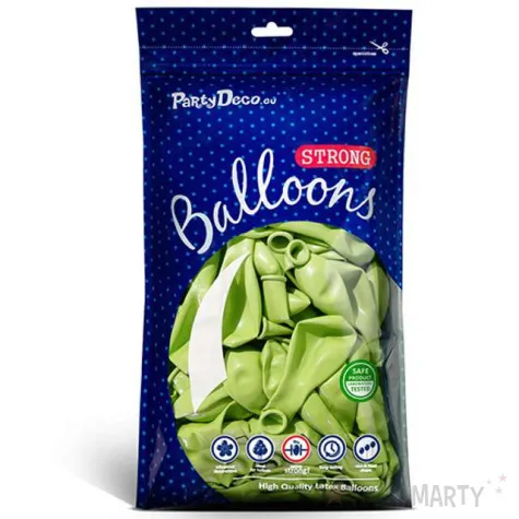 balony metallic zielone limonkowe 12 strong 100 szt