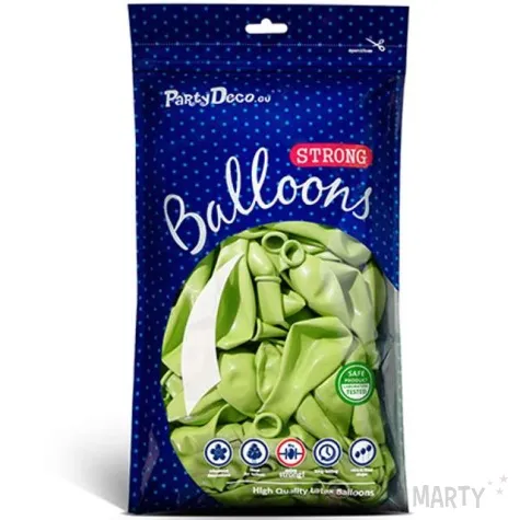 balony metallic zielone limonkowe 5 strong 100 szt