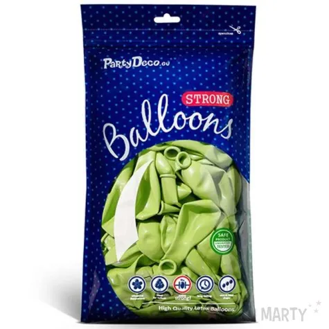 balony metallic zielone limonkowe 9 strong 100 szt