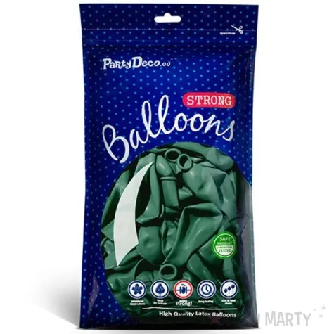 balony metallic zielony butelkowy 12 strong 100 szt