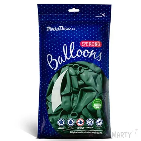 balony metallic zielony butelkowy 5 strong 100 szt