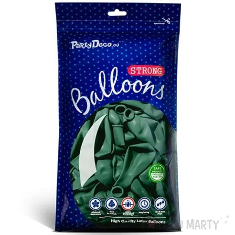 balony metallic zielony butelkowy 9 strong 100 szt