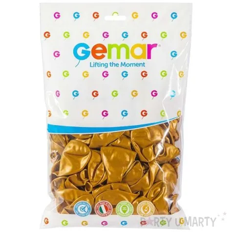 balony metallic zloty ciemny metalik gemar 12 100 szt