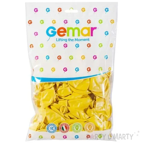 balony metallic zolty musztardowy gemar 12 100 szt