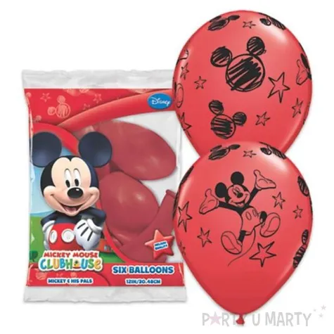 balony mickey mouse czerwone qualatex 12 6 szt