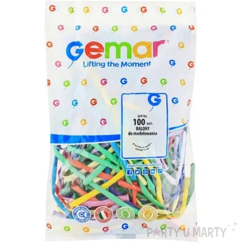 balony modeliny 140 mix kolor gemar 140 cm 100 szt