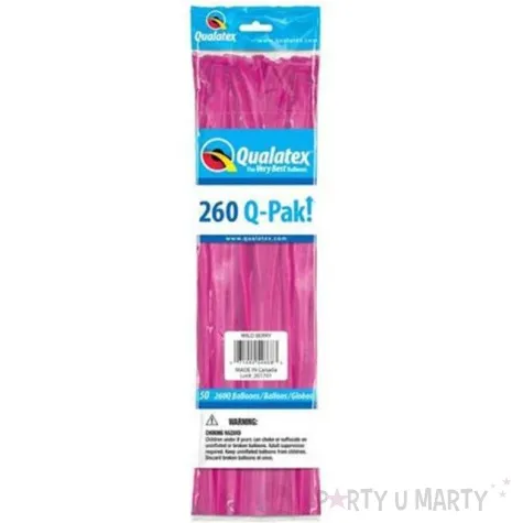 balony modeliny 260 magenta qualatex 50 szt