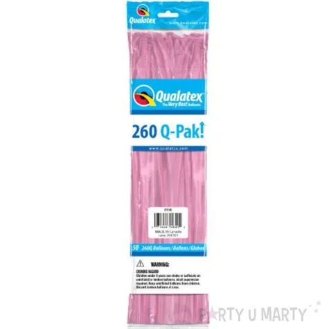 balony modeliny 260 rozowy qualatex 50 szt