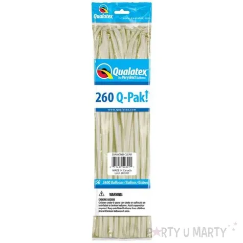 balony modeliny 260 transparentny qualatex 50 szt