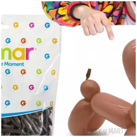 balony modeliny classic 260 brazowe gemar 100 szt