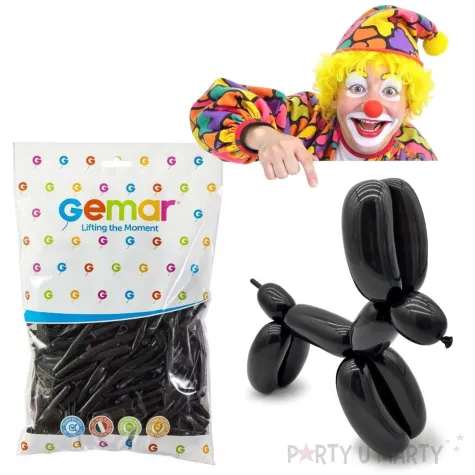 balony modeliny classic 260 czarne gemar 100 szt