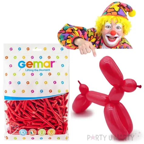 balony modeliny classic 260 czerwone gemar 100 szt