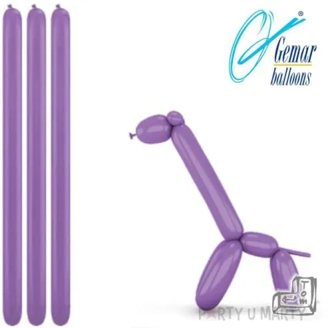 balony modeliny classic 260 fioletowe gemar 100 szt